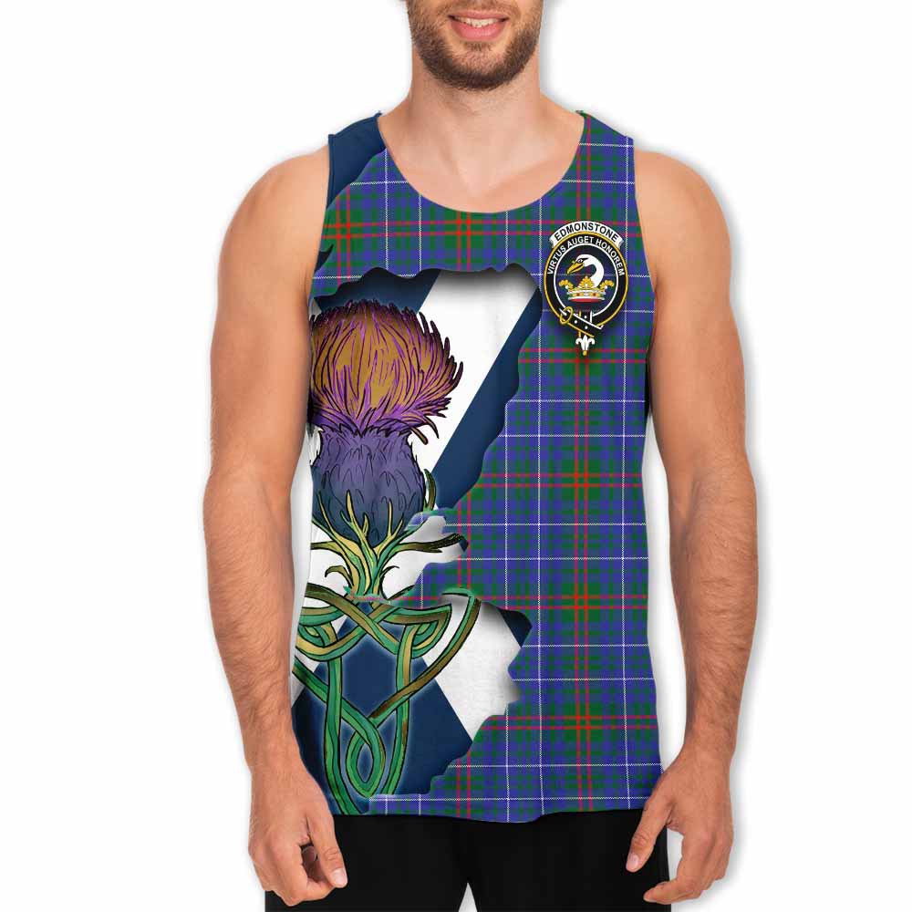 Edmonstone Tartan Family Crest Men's Tank Top Scottish Thistle Celtic Inspired Men - Tartan Vibes Clothing
