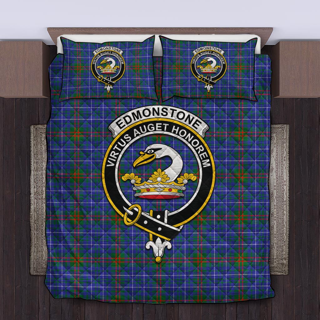 Edmonstone Tartan Quilt Bed Set with Family Crest King - Tartan Vibes Clothing