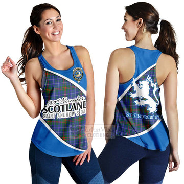 Edmonstone Family Crest Tartan Women's Racerback Tanks Celebrate Saint Andrew's Day in Style 4XL - Tartan Vibes Clothing