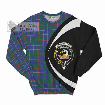 Edmonstone Tartan Sweatshirt with Family Crest Circle Style Unisex - Tartan Vibes Clothing