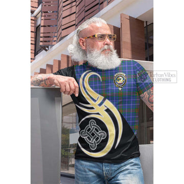 Edmonstone Tartan Cotton T-shirt with Family Crest and Celtic Symbol Style Men's Shirt - Tartan Vibes Clothing