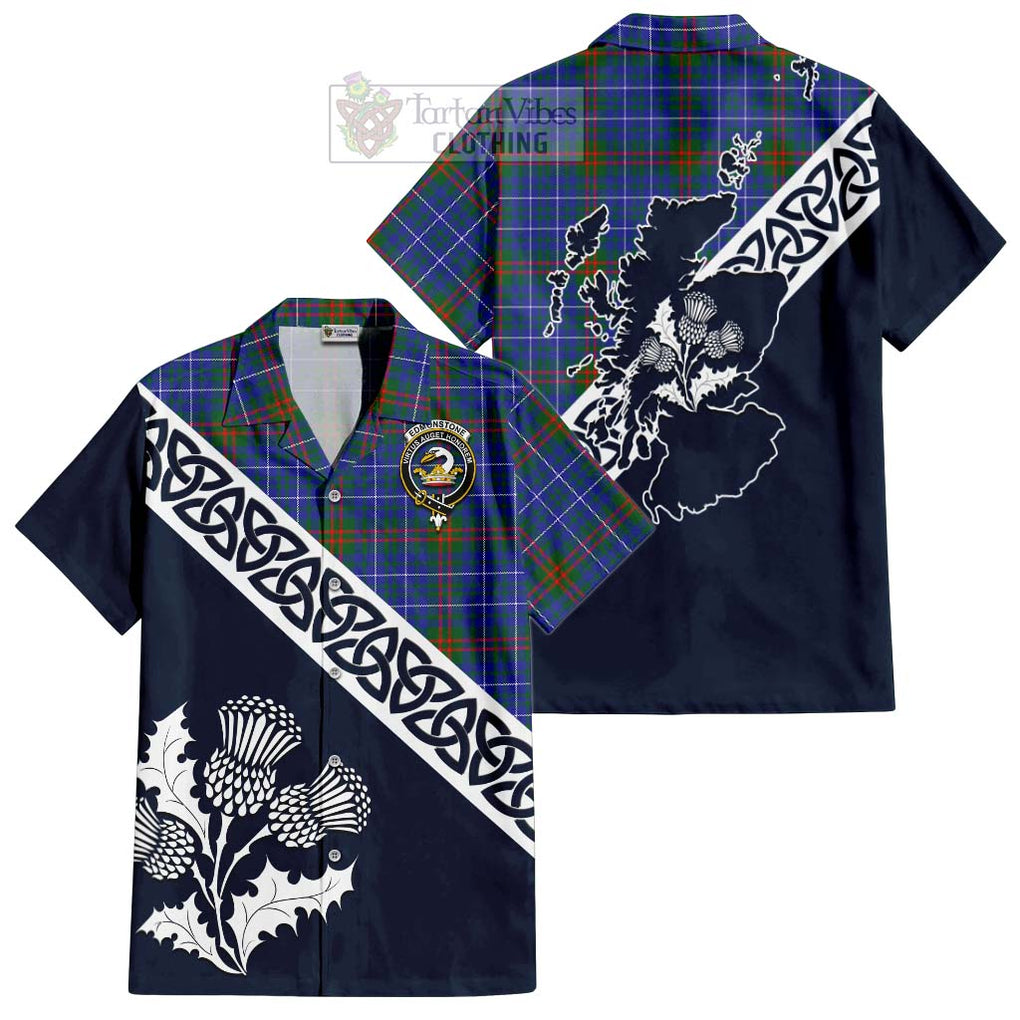 Edmonstone Tartan Hawaiian Shirt Featuring Thistle and Scotland Map Kid - Tartan Vibes Clothing