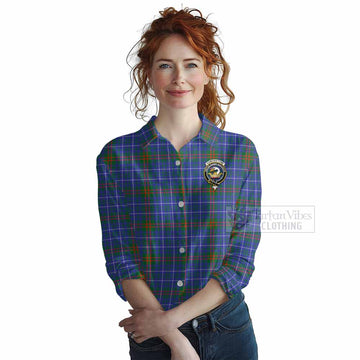 Edmonstone Tartan Women's Casual Shirt with Family Crest DNA In Me Style Female - Tartan Vibes Clothing