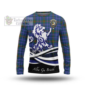 Edmonstone Tartan Long Sleeve T-Shirt with Alba Gu Brath Regal Lion Emblem Unisex - Tartan Vibes Clothing