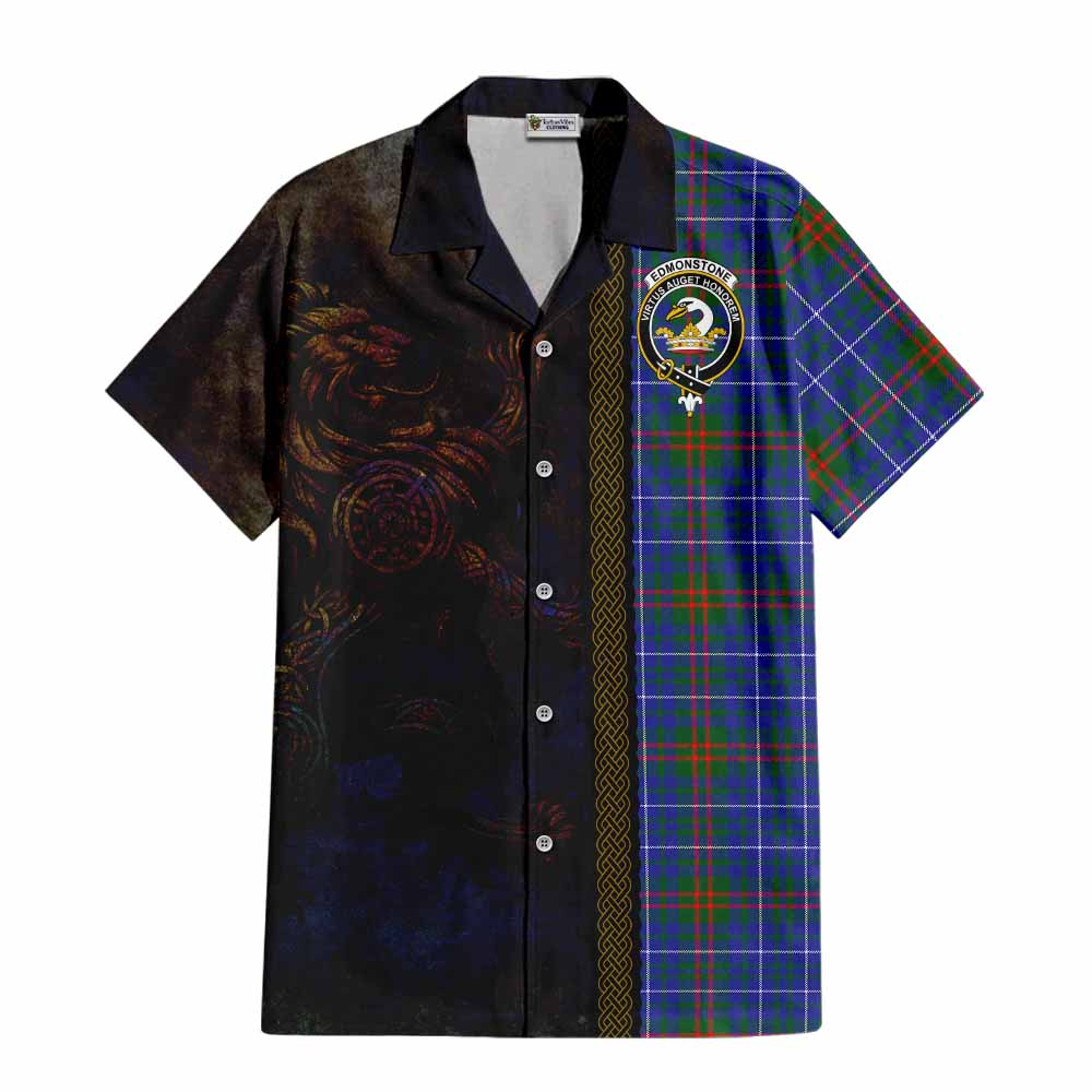 Edmonstone Tartan Family Crest Hawaiian Shirt Alba Gu Brath Be Brave Lion Ancient Style Kid - Tartan Vibes Clothing