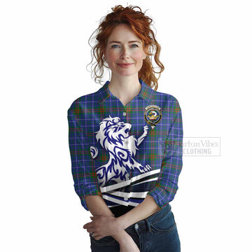 Edmonstone Tartan Women's Casual Shirt with Alba Gu Brath Regal Lion Emblem Female - Tartan Vibes Clothing