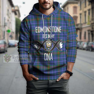 Edmonstone Tartan Hoodie with Family Crest DNA In Me Style Pullover Hoodie - Tartan Vibes Clothing