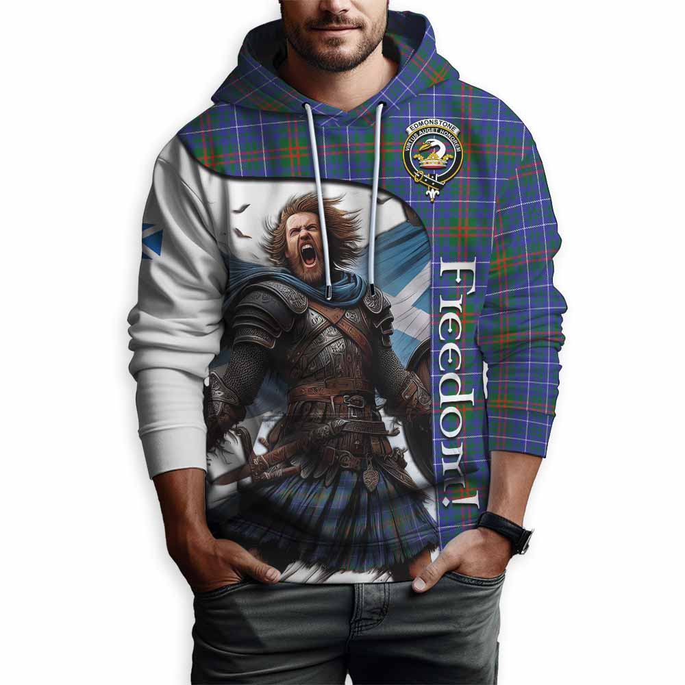 Tartan Vibes Clothing Edmonstone Crest Tartan Hoodie Inspired by the Freedom of Scottish Warrior