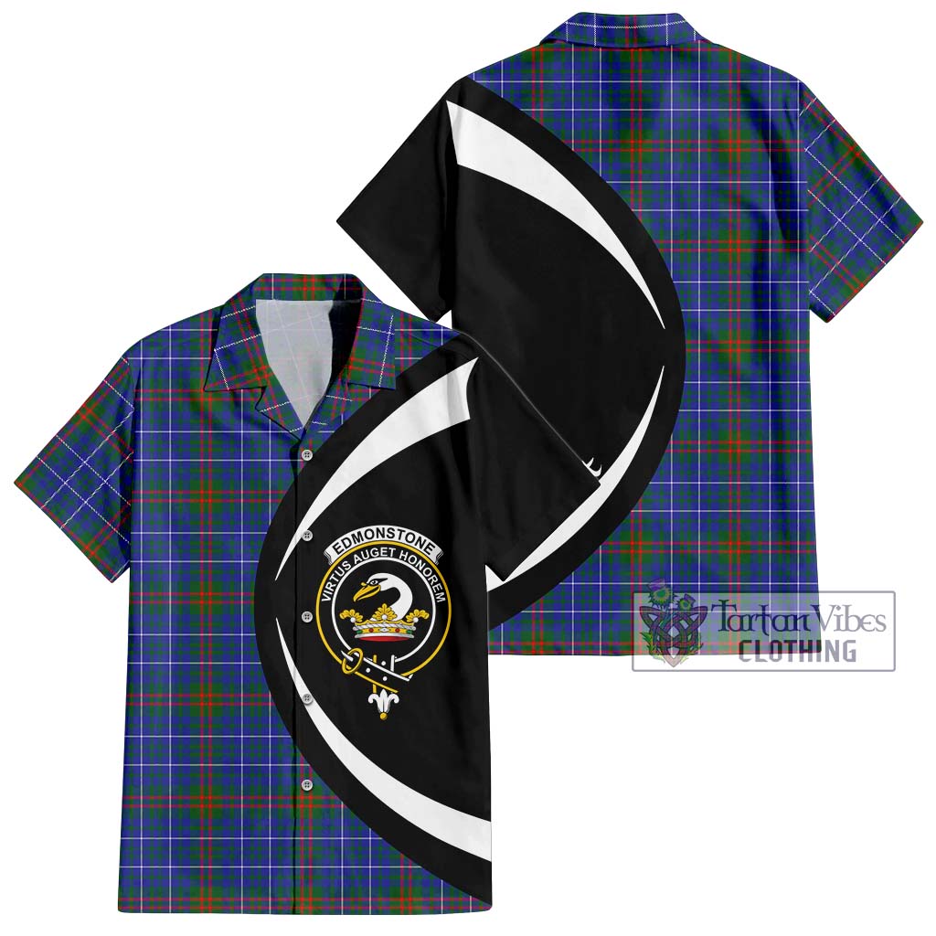 Edmonstone Tartan Hawaiian Shirt with Family Crest Circle Style Kid - Tartan Vibes Clothing