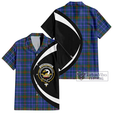 Edmonstone Tartan Hawaiian Shirt with Family Crest Circle Style Kid - Tartan Vibes Clothing