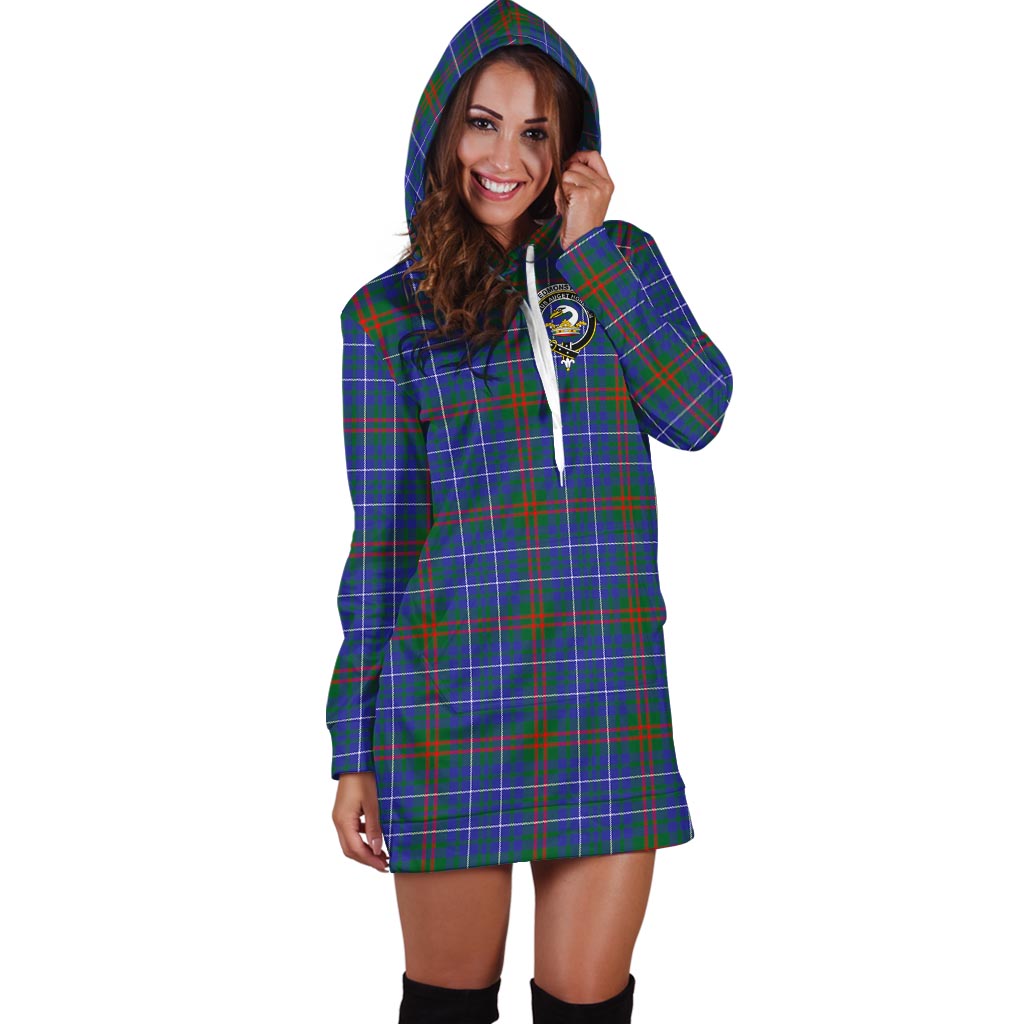 Edmonstone Tartan Hoodie Dress with Family Crest - Tartan Vibes Clothing