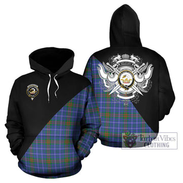 Edmonstone Tartan Hoodie with Family Crest and Military Logo Style Zip Hoodie - Tartan Vibes Clothing