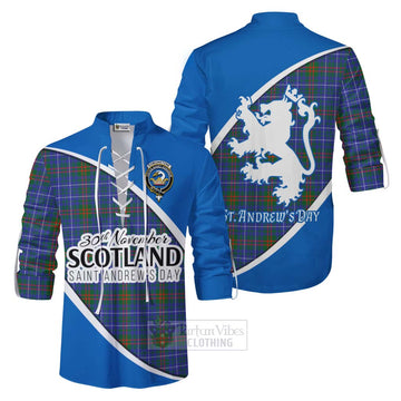 Edmonstone Family Crest Tartan Ghillie Kilt Shirt Celebrate Saint Andrew's Day in Style Men - Tartan Vibes Clothing