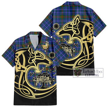 Edmonstone Tartan Hawaiian Shirt with Family Crest Celtic Wolf Style Kid - Tartan Vibes Clothing
