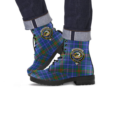 Edmonstone Tartan Leather Boots with Family Crest