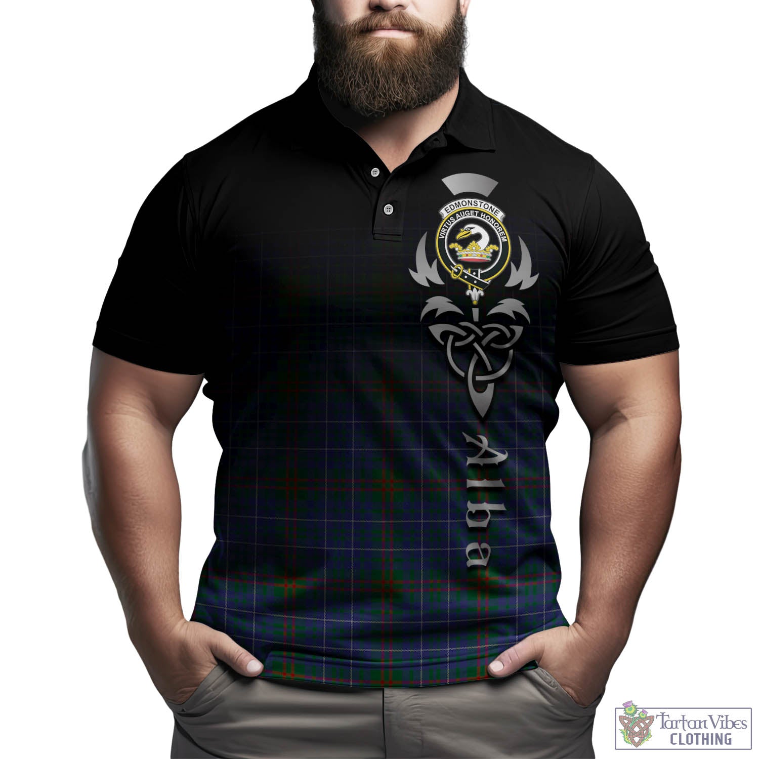 Edmonstone Tartan Polo Shirt Featuring Alba Gu Brath Family Crest Celtic Inspired Kid - Tartan Vibes Clothing
