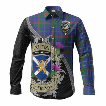 Edmonstone Tartan Family Crest Long Sleeve Button Shirt Lion Rampant Royal Thistle Shield Celtic Inspired Men's Shirt S - Tartan Vibes Clothing