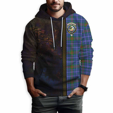 Tartan Vibes Clothing Edmonstone Tartan Family Crest Hoodie Alba Gu Brath Be Brave Lion Ancient Style