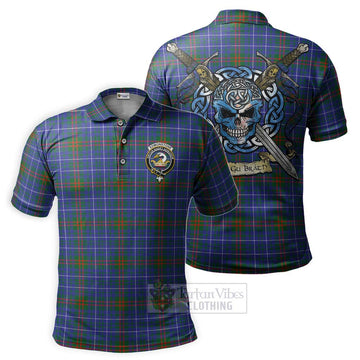 Edmonstone Tartan Polo Shirt with Family Crest Celtic Skull Style Kid - Tartan Vibes Clothing