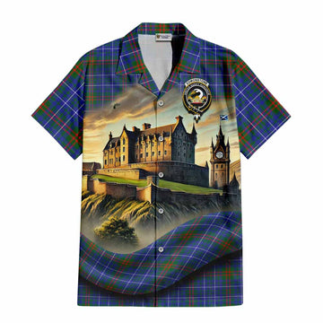 Edmonstone Tartan Family Crest Hawaiian Shirt with Scottish Ancient Castle Style Kid - Tartan Vibes Clothing
