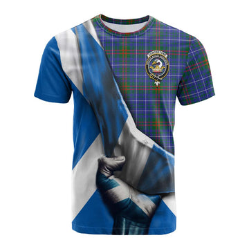 Edmonstone Tartan Cotton T-shirt with Family Crest Scotland Patriotic Style Kid's Shirt - Tartan Vibes Clothing