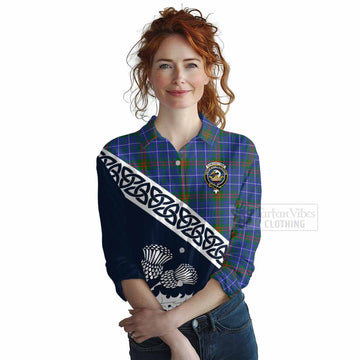 Edmonstone Tartan Women's Casual Shirt Featuring Thistle and Scotland Map Female - Tartan Vibes Clothing
