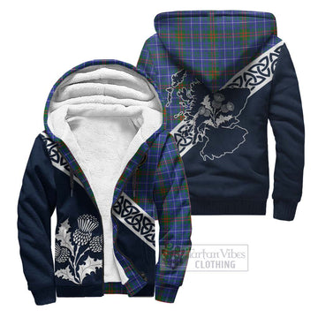 Edmonstone Tartan Sherpa Hoodie Featuring Thistle and Scotland Map Unisex - Tartan Vibes Clothing