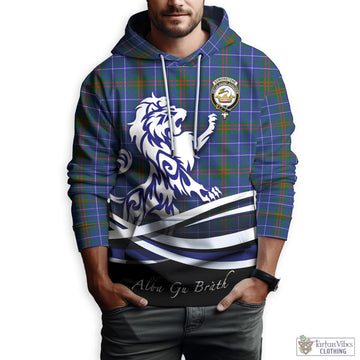 Edmonstone Tartan Hoodie with Alba Gu Brath Regal Lion Emblem Zip Hoodie - Tartan Vibes Clothing