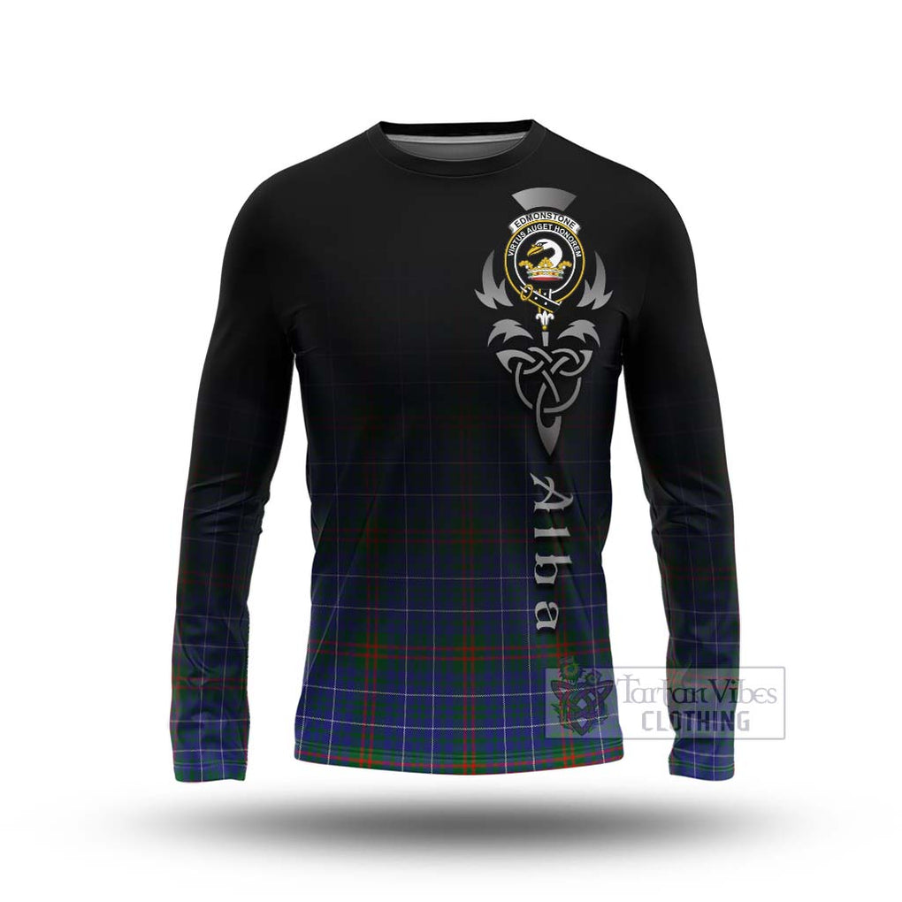 Edmonstone Tartan Long Sleeve T-Shirt Featuring Alba Gu Brath Family Crest Celtic Inspired Unisex - Tartan Vibes Clothing