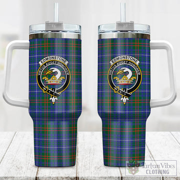 Edmonstone Tartan and Family Crest Tumbler with Handle