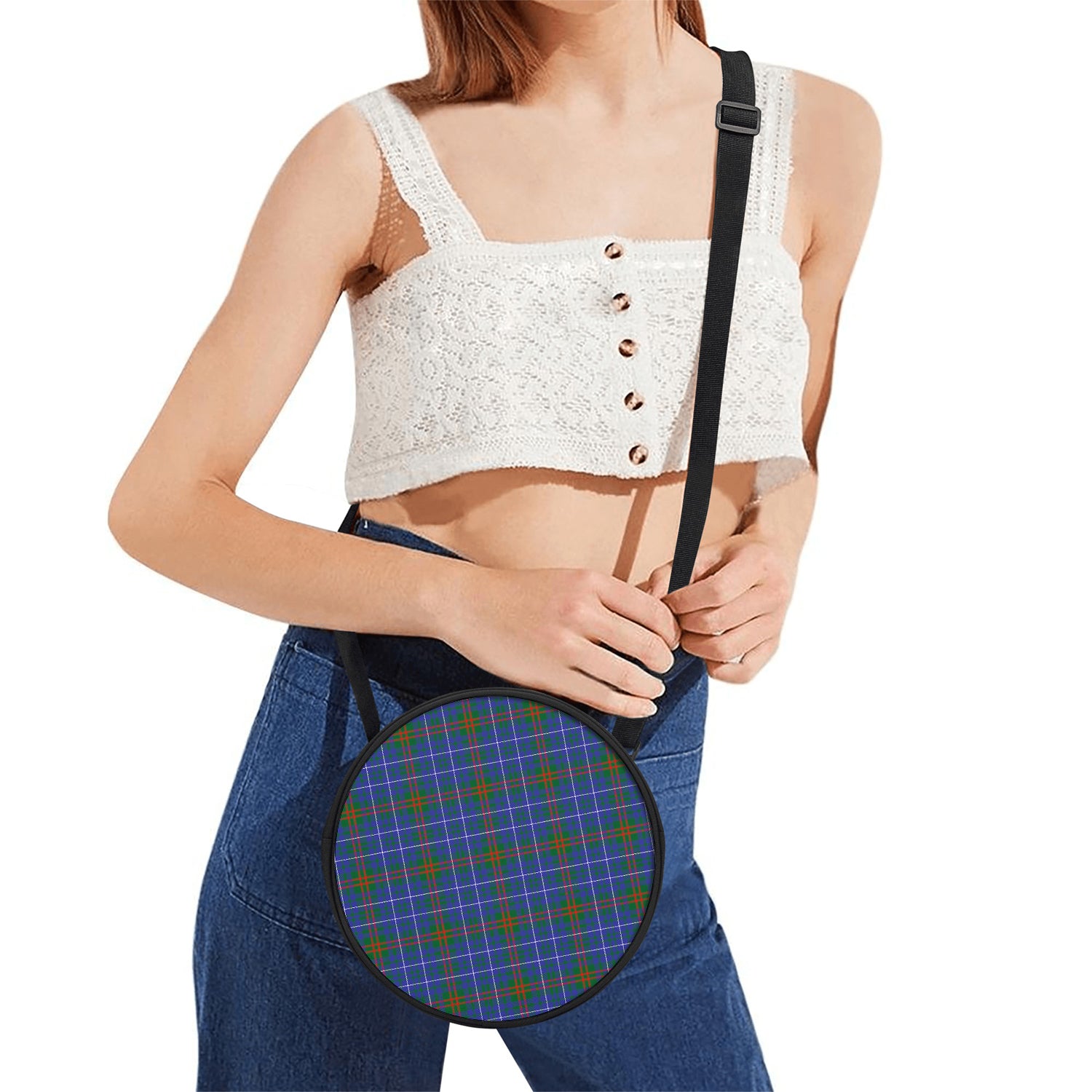 Edmonstone Tartan Round Satchel Bags One Size 9*9*2.7 inch - Tartan Vibes Clothing