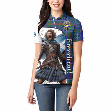 Edmonstone Crest Tartan Women's Polo Shirt Inspired by the Freedom of Scottish Warrior Women - Tartan Vibes Clothing