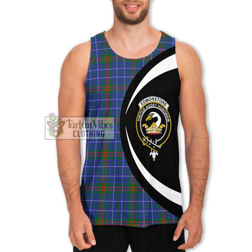 Edmonstone Tartan Men's Tank Top with Family Crest Circle Style Men - Tartan Vibes Clothing