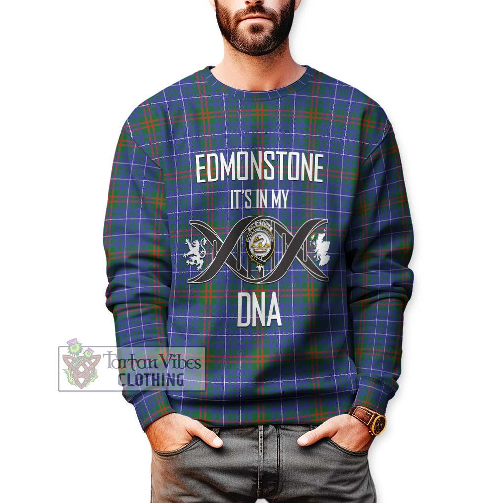 Edmonstone Tartan Sweatshirt with Family Crest DNA In Me Style Unisex - Tartan Vibes Clothing
