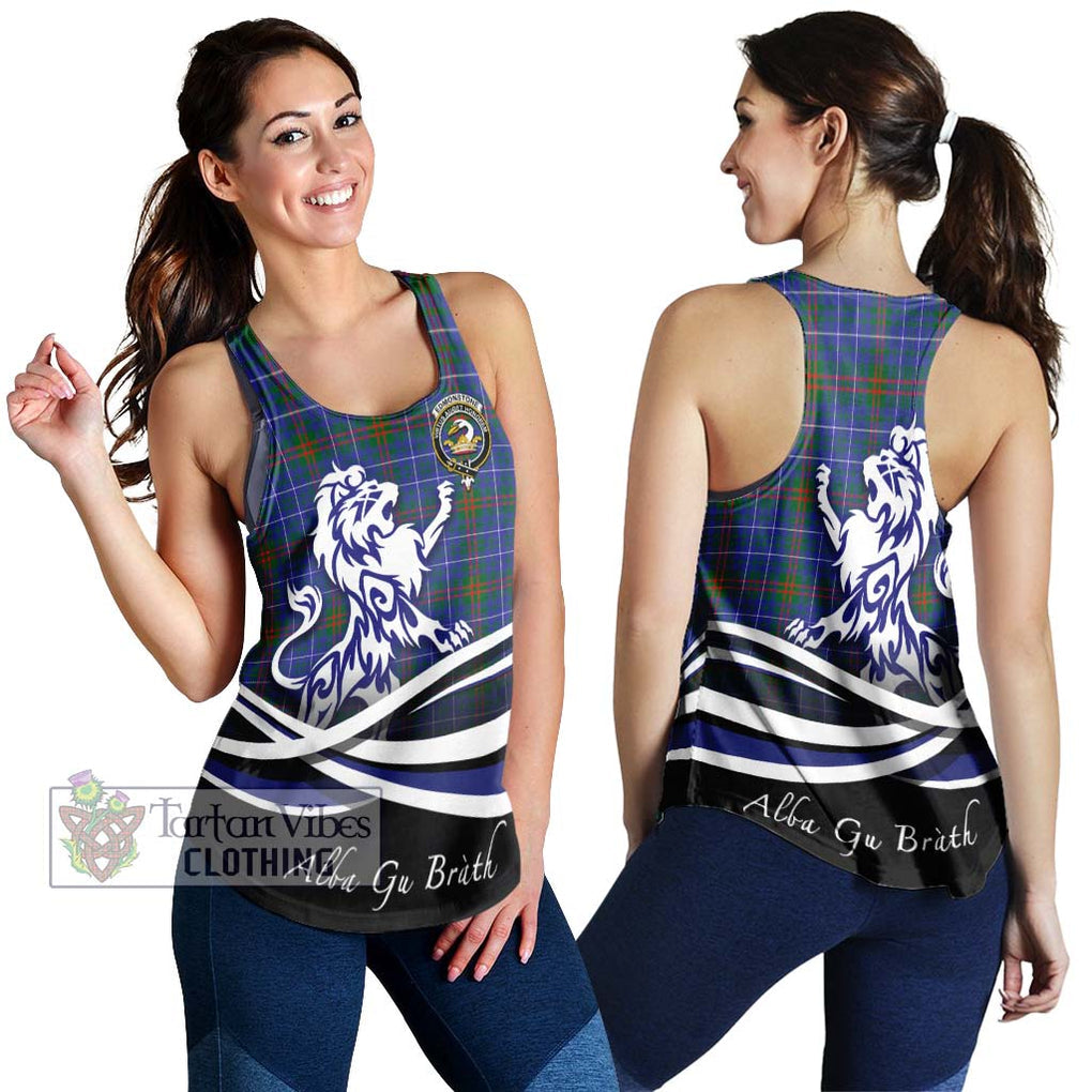 Edmonstone Tartan Women's Racerback Tanks with Alba Gu Brath Regal Lion Emblem 4XL - Tartan Vibes Clothing