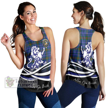 Edmonstone Tartan Women's Racerback Tanks with Alba Gu Brath Regal Lion Emblem 4XL - Tartan Vibes Clothing