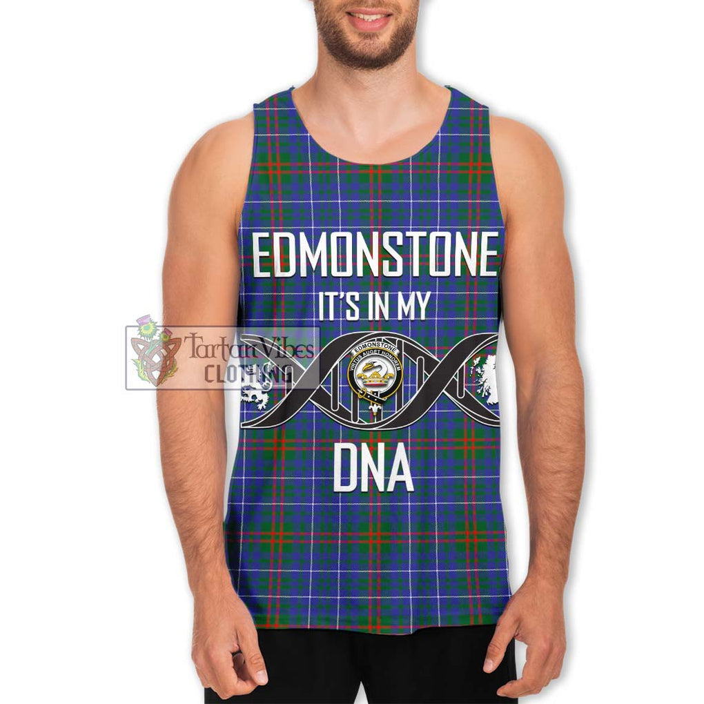 Edmonstone Tartan Men's Tank Top with Family Crest DNA In Me Style Men - Tartan Vibes Clothing