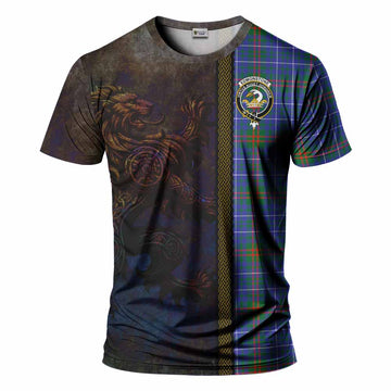 Tartan Vibes Clothing Edmonstone Tartan Family Crest T-Shirt Alba Gu Brath Be Brave Lion Ancient Style