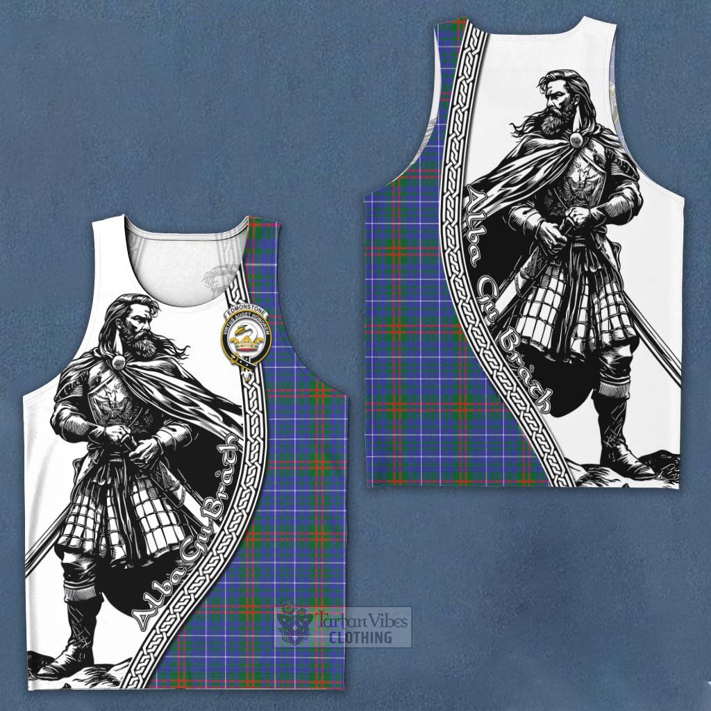 Edmonstone Tartan Clan Crest Men's Tank Top with Highlander Warrior Celtic Style Men - Tartan Vibes Clothing