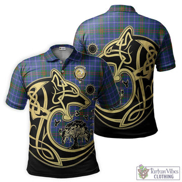 Edmonstone Tartan Polo Shirt with Family Crest Celtic Wolf Style Kid - Tartan Vibes Clothing