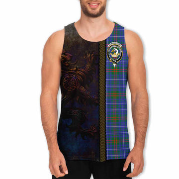 Tartan Vibes Clothing Edmonstone Tartan Family Crest Men's Tank Top Alba Gu Brath Be Brave Lion Ancient Style