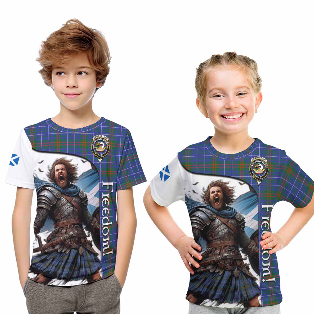 Edmonstone Crest Tartan Kid T-Shirt Inspired by the Freedom of Scottish Warrior Youth XL Size14 - Tartan Vibes Clothing