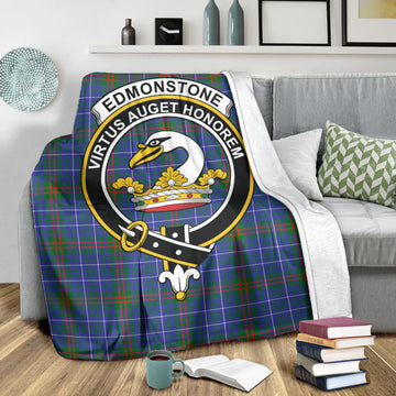 Edmonstone Tartan Blanket with Family Crest X-Large 59 x 79 inches 150 x 200 cm - Tartan Vibes Clothing