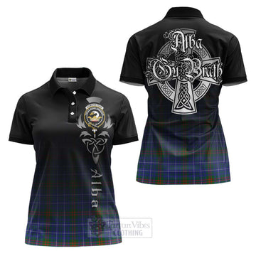 Edmonstone Tartan Women's Polo Shirt Featuring Alba Gu Brath Family Crest Celtic Inspired Women - Tartan Vibes Clothing
