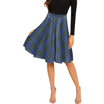Edmonstone Tartan Melete Pleated Midi Skirt Cross Style Female - Tartan Vibes Clothing