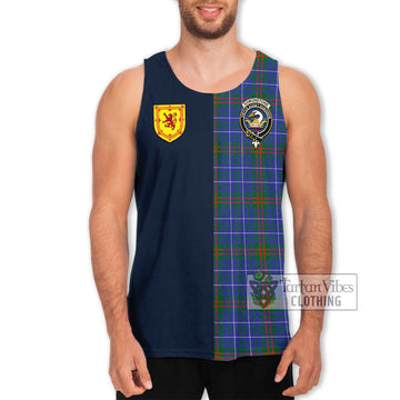 Edmonstone Tartan Men's Tank Top Alba with Scottish Lion Royal Arm Half Style Men - Tartan Vibes Clothing