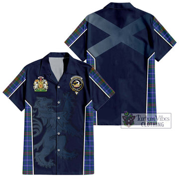 Edmonstone Tartan Hawaiian Shirt with Family Crest and Lion Rampant Vibes Sport Style Kid - Tartan Vibes Clothing