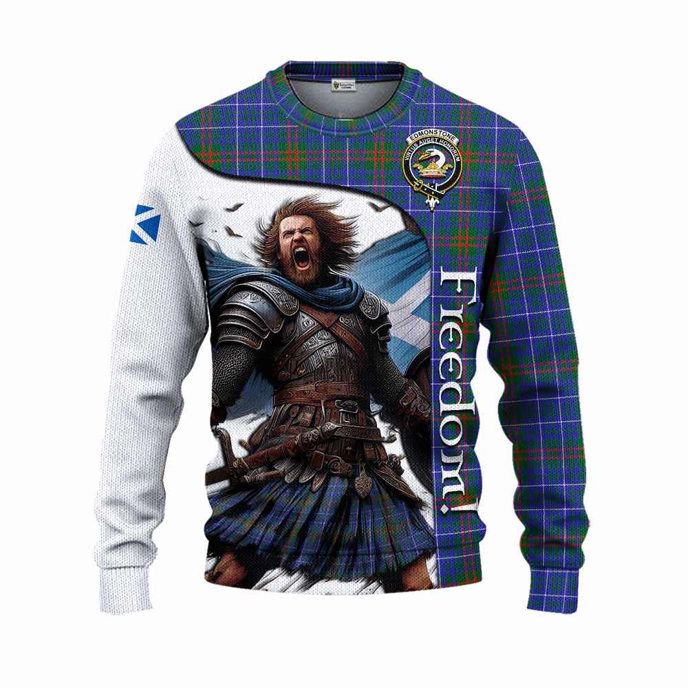 Edmonstone Crest Tartan Knitted Sweater Inspired by the Freedom of Scottish Warrior Unisex - Tartan Vibes Clothing