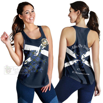 Edmonstone Tartan Lion Rampant Women's Racerback Tanks Proudly Display Your Heritage with Alba Gu Brath and Clan Name 4XL - Tartan Vibes Clothing