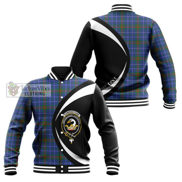 Edmonstone Tartan Baseball Jacket with Family Crest Circle Style Unisex - Tartan Vibes Clothing